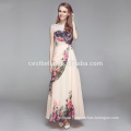 Mode Brautkleid Aprikose Boden Länge Kleid mit Spitze